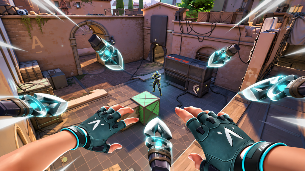 Gameplay de Valorant com habilidade de facas